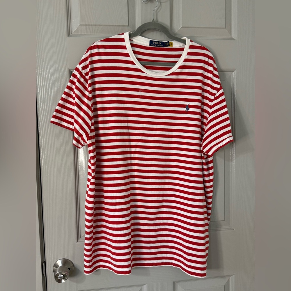 Ralph Lauren |Men’s |Red and White |Striped Tee| 2XL
